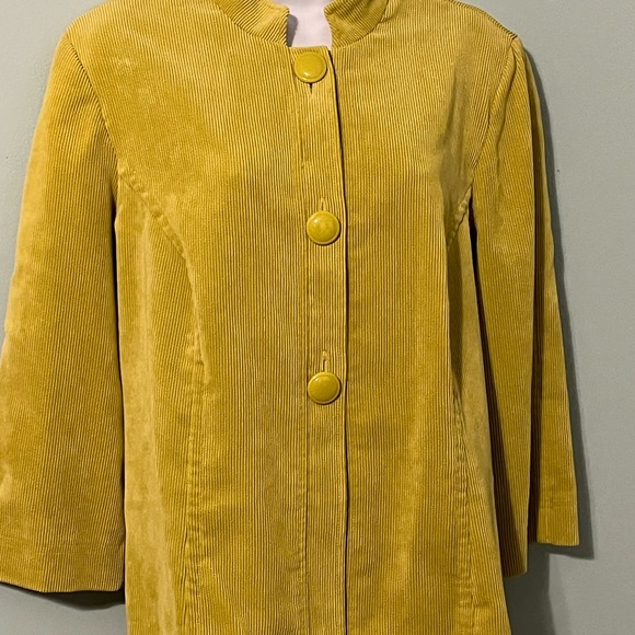 Requirements Jacket Corduroy Large Lime Green Bottom Button Loose - Picture 9 of 13